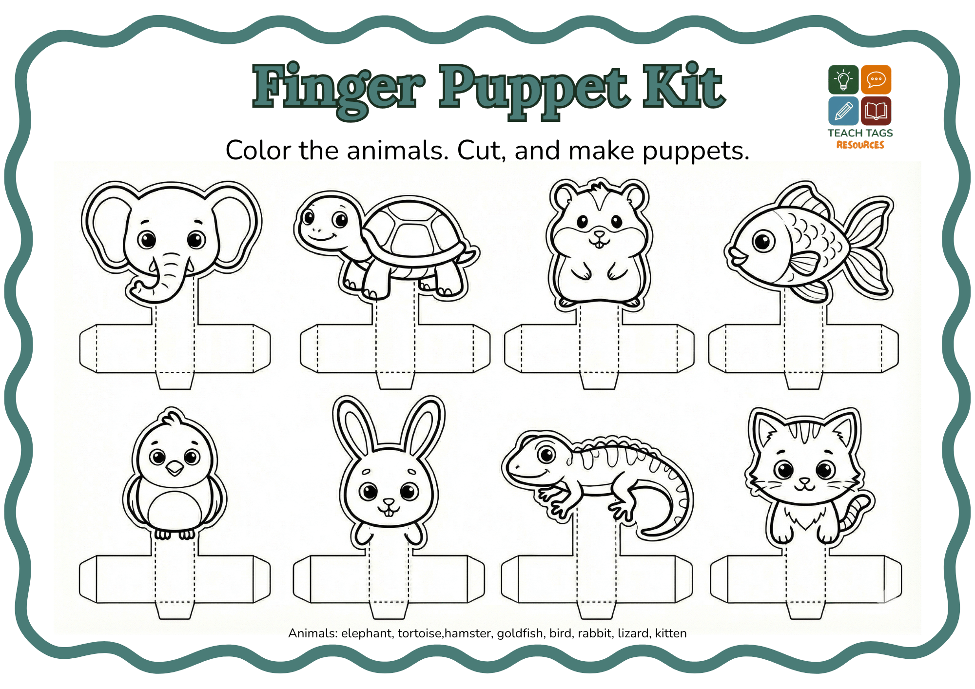 Animals Finger Puppet Kit